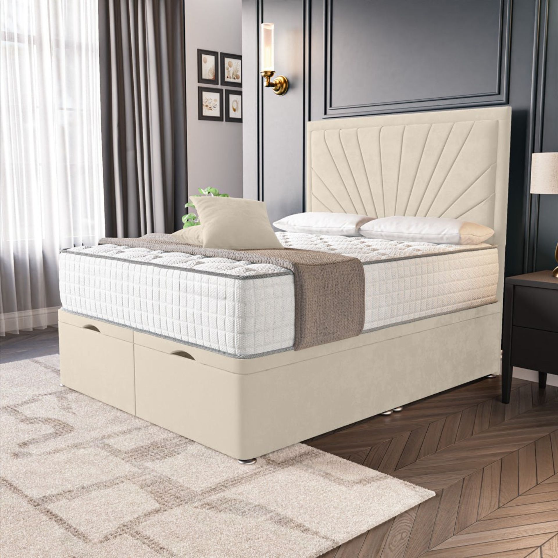 Aurora Sunburst Ottoman Divan Bed