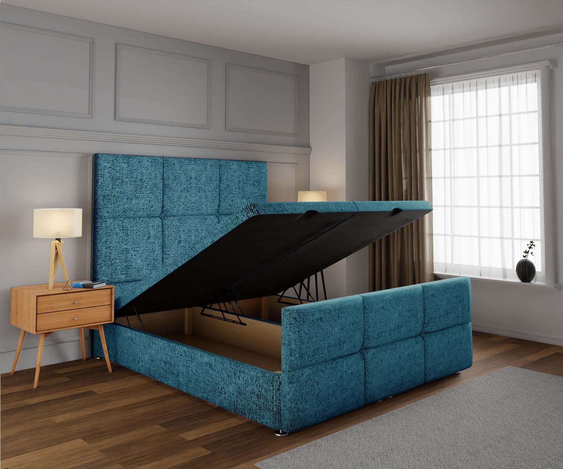 Cube Panel Ottoman Divan Bed