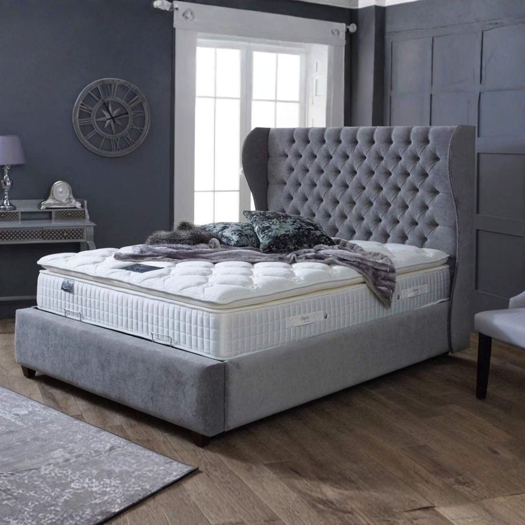 Oxford Wingback Storage Bed