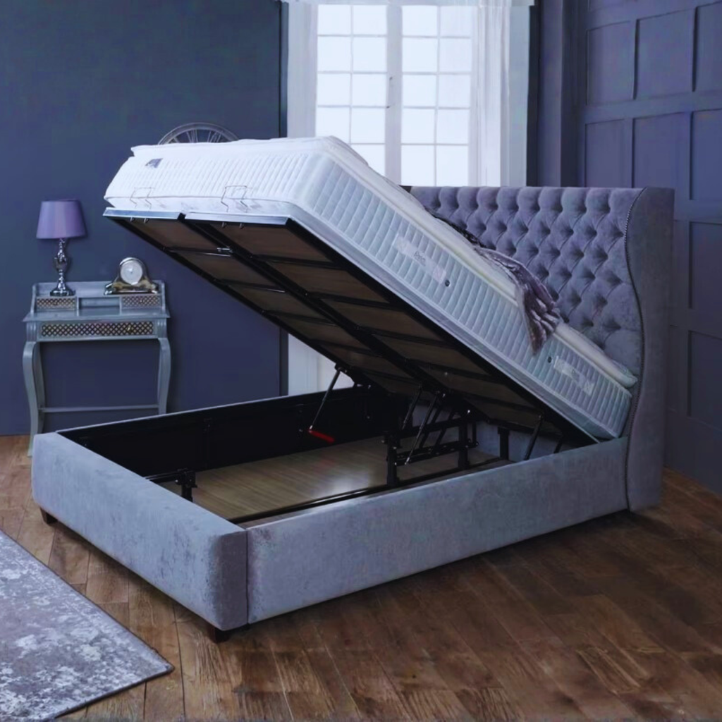 Oxford Wingback Storage Bed